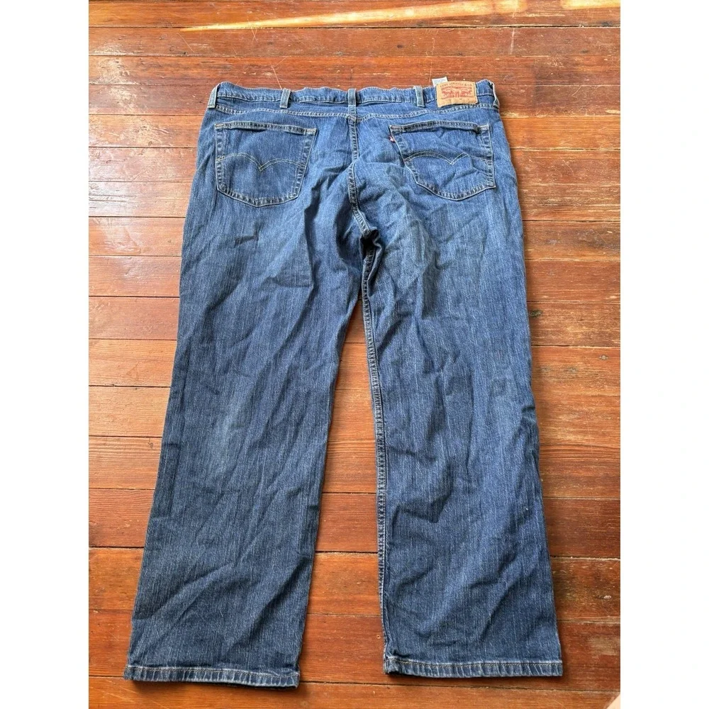 Levis 559 Relaxed Straight Jeans Mens 46x32 Dark Wash Blue Stretch Denim